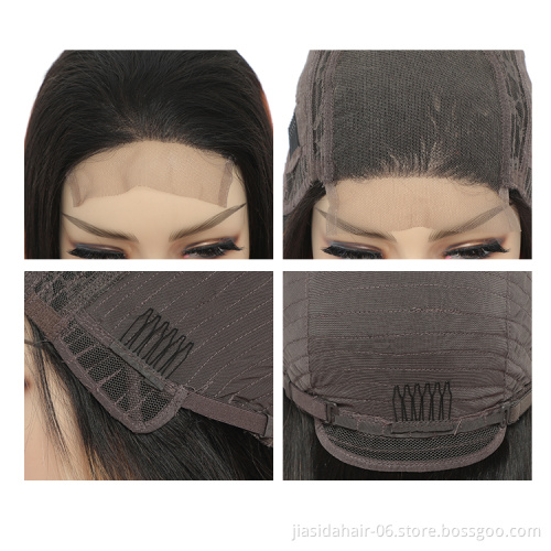 T1B350 Wholesale Highlight Bleached Knots Brazilian 4x4 Colored Closure Ombre HD Lace Front Wigs Virgin Human Hair Wigs